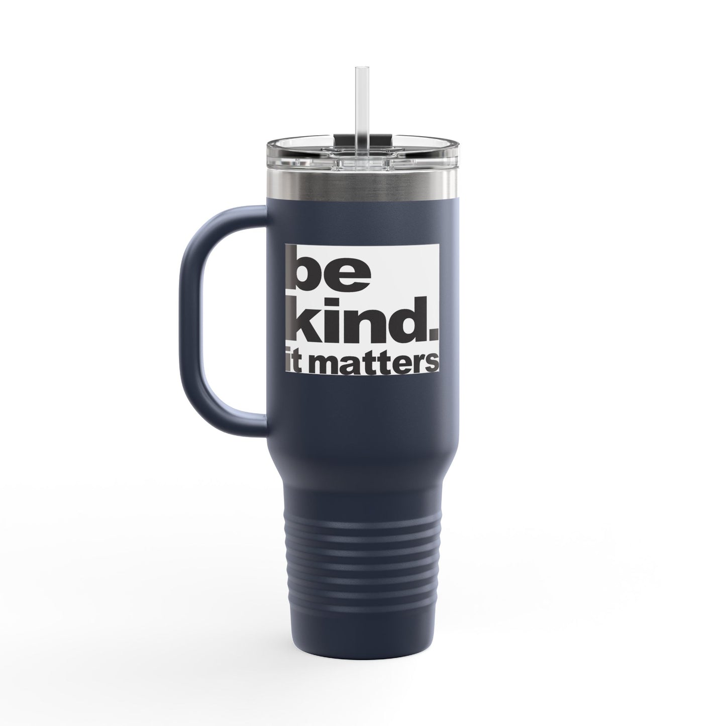 Fun Insulated Travel Mug with Cartoon Character, 40oz Coffee Tumbler, Funny Gift for Teachers, Travel Accessories - Be Kind - It Matters