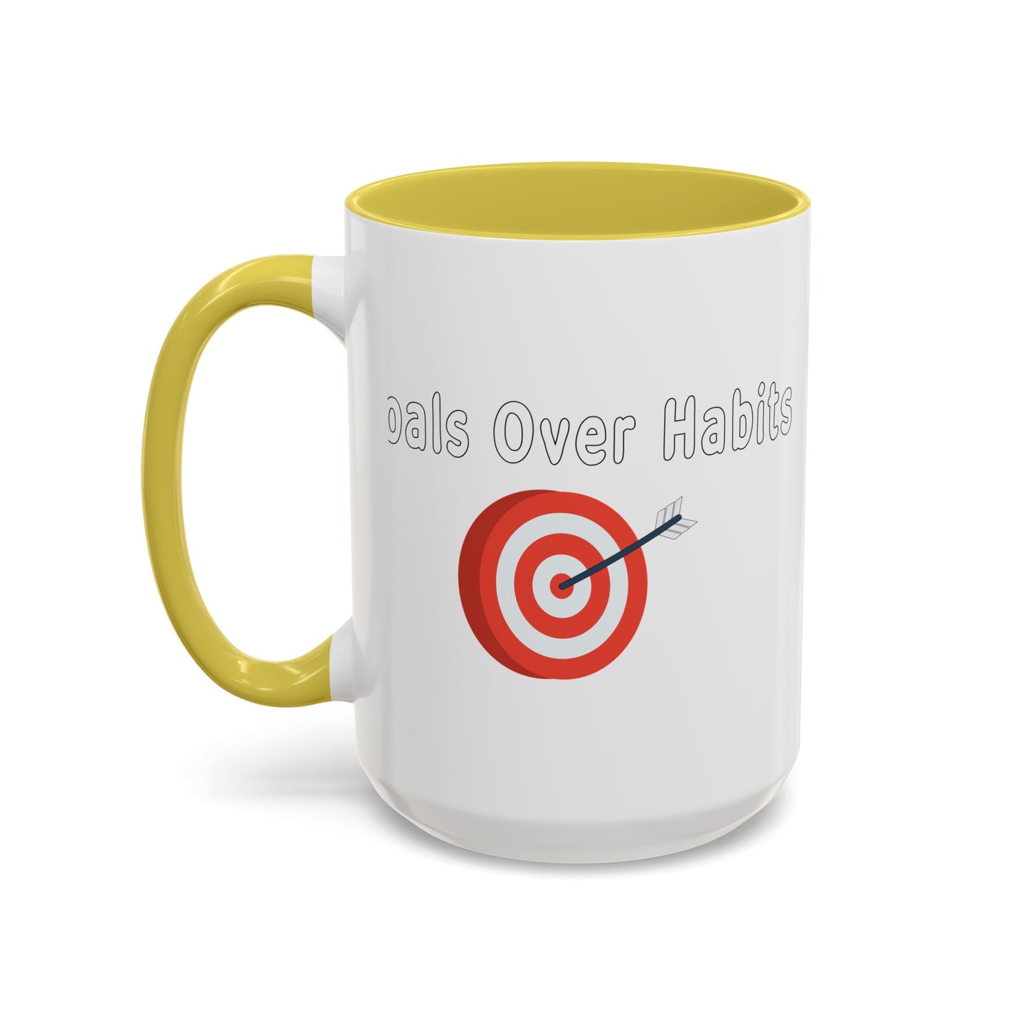 Colorful Whimsical Mugs - Perfect for Coffee Lovers, Gifts for Birthdays, Seasonal Celebrations - Goals Over Habits - White text