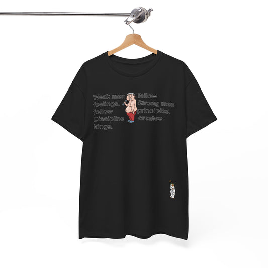 Unisex Heavy Cotton Tee - Push Yourself - Weak men follow feelings
