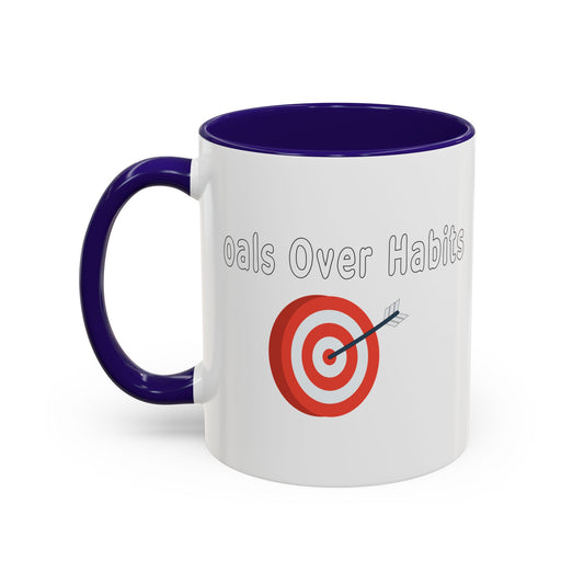 Colorful Whimsical Mugs - Perfect for Coffee Lovers, Gifts for Birthdays, Seasonal Celebrations - Goals Over Habits - White text