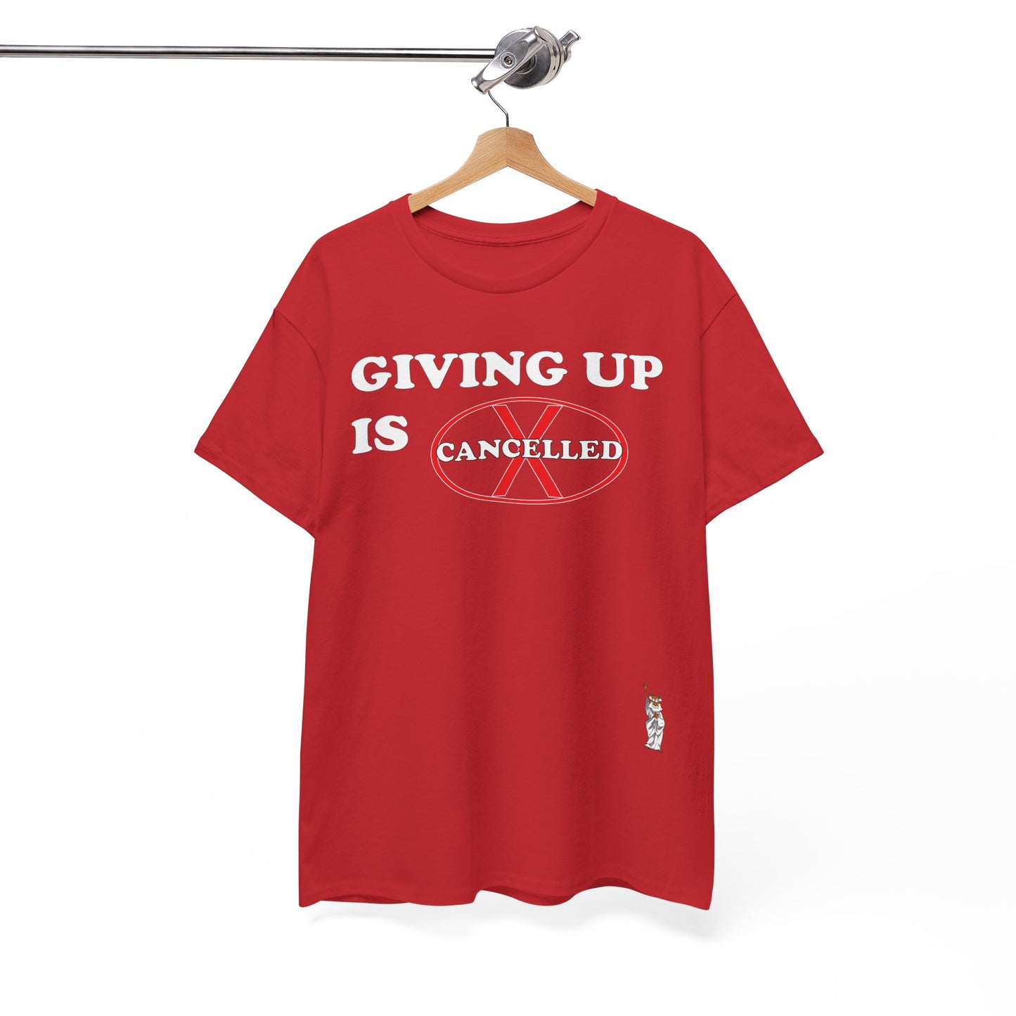 Unisex Heavy Cotton Tee - Push Yourself - Giving up is cancelled