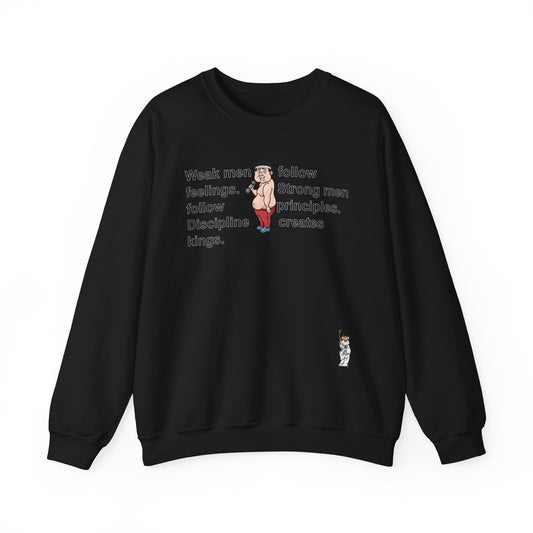 Whimsical Comedy Sweatshirt - Unisex Crewneck, Everyday Wear, Holiday Apparel, Graphic Sweatshirt - Weak men follow feelings