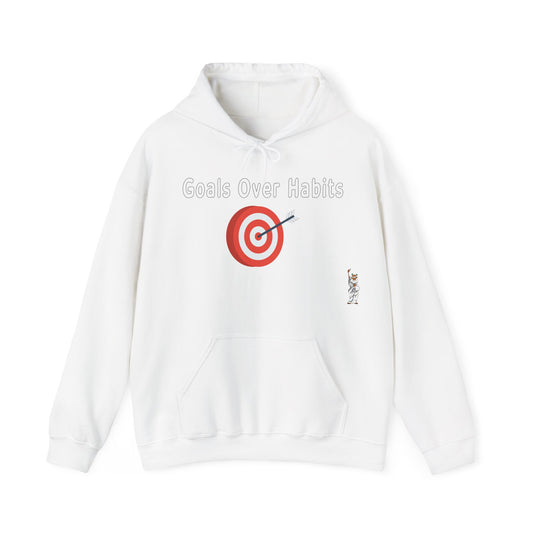Statue of Liberty Hoodie, Unisex Sweatshirt, Gift for Her, Comfortable Apparel, Unique Design Sweatshirt - Goals Over Habits - White text