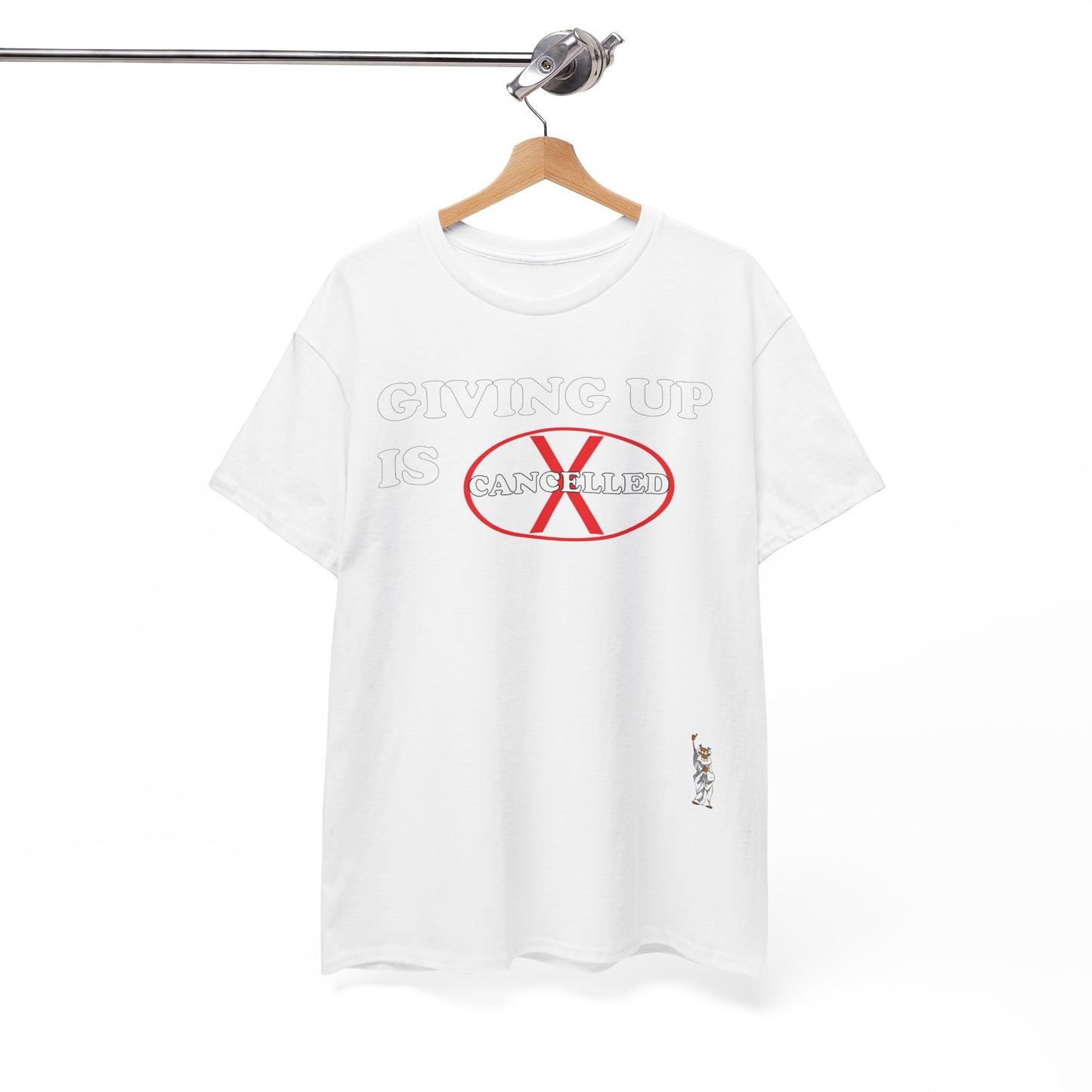 Unisex Heavy Cotton Tee - Push Yourself - Giving up is cancelled