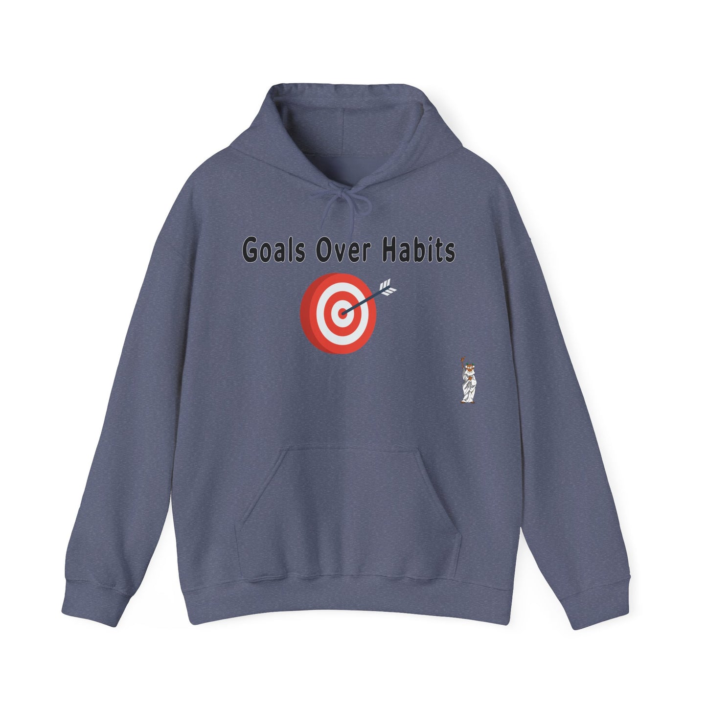 Statue of Liberty Hoodie, Unisex Sweatshirt, Gift for Her, Comfortable Apparel, Unique Design Sweatshirt - Goals Over Habits - Black text