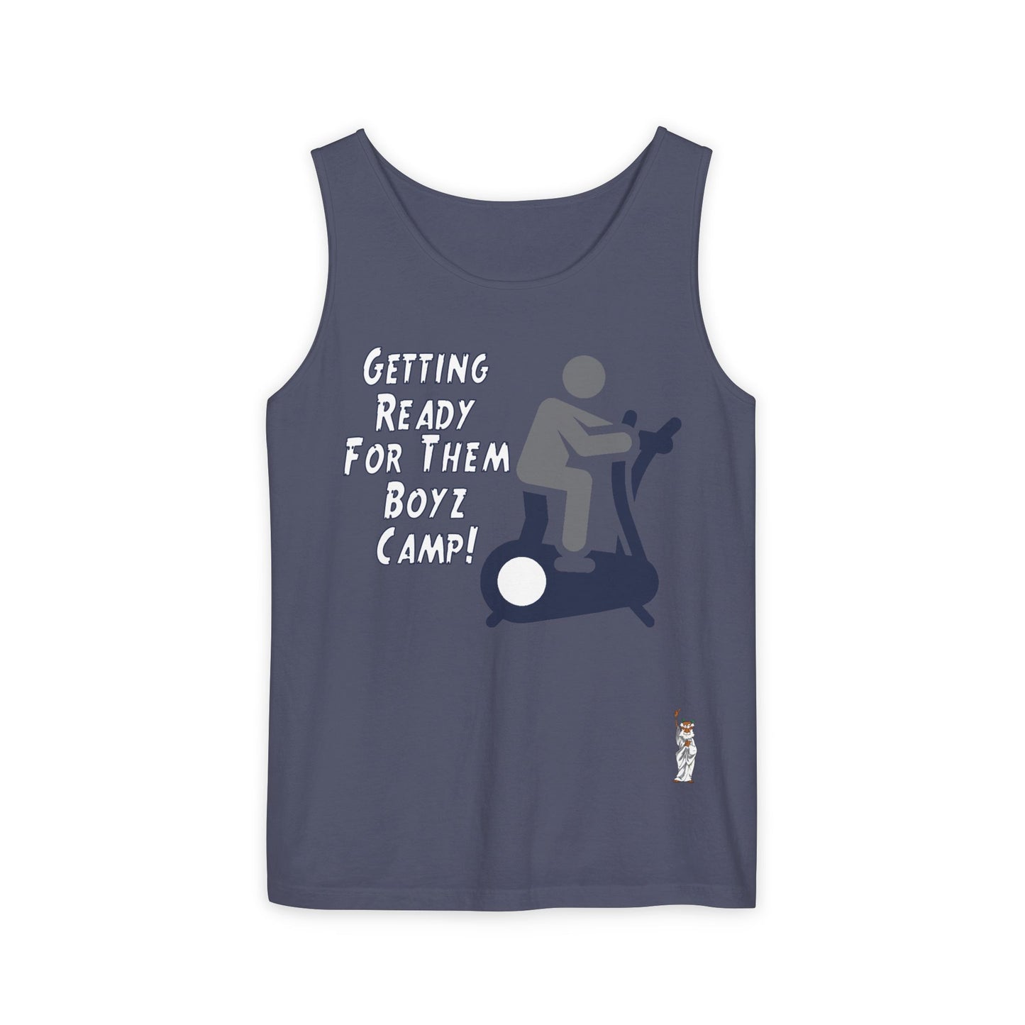 Unisex Garment-Dyed Tank Top featuring a Cheerful Wisdom Figure | Casual Summer Wear, Beach Essentials - Boyz Camp
