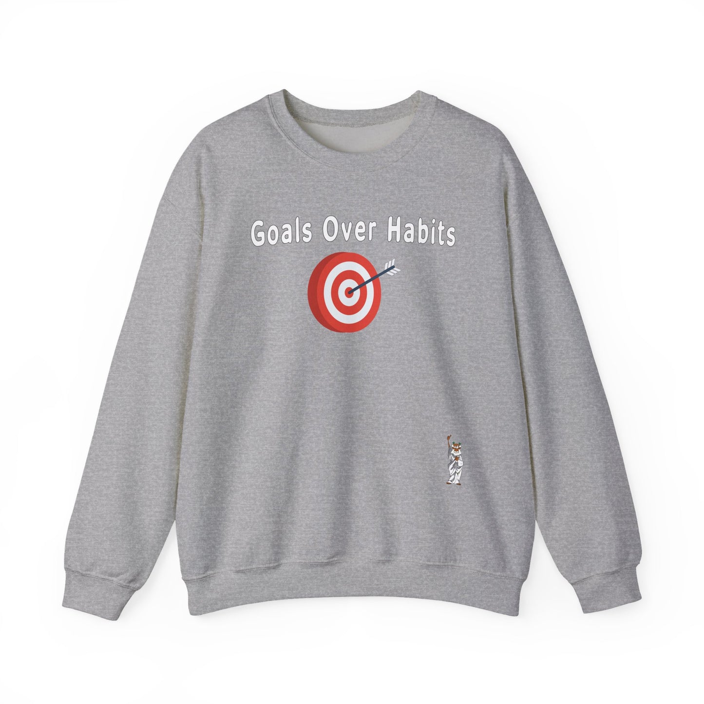 Whimsical Comedy Sweatshirt - Unisex Crewneck,  Everyday Wear, Holiday Apparel, Unique Graphic Sweatshirt - Goals Over Habits - White text
