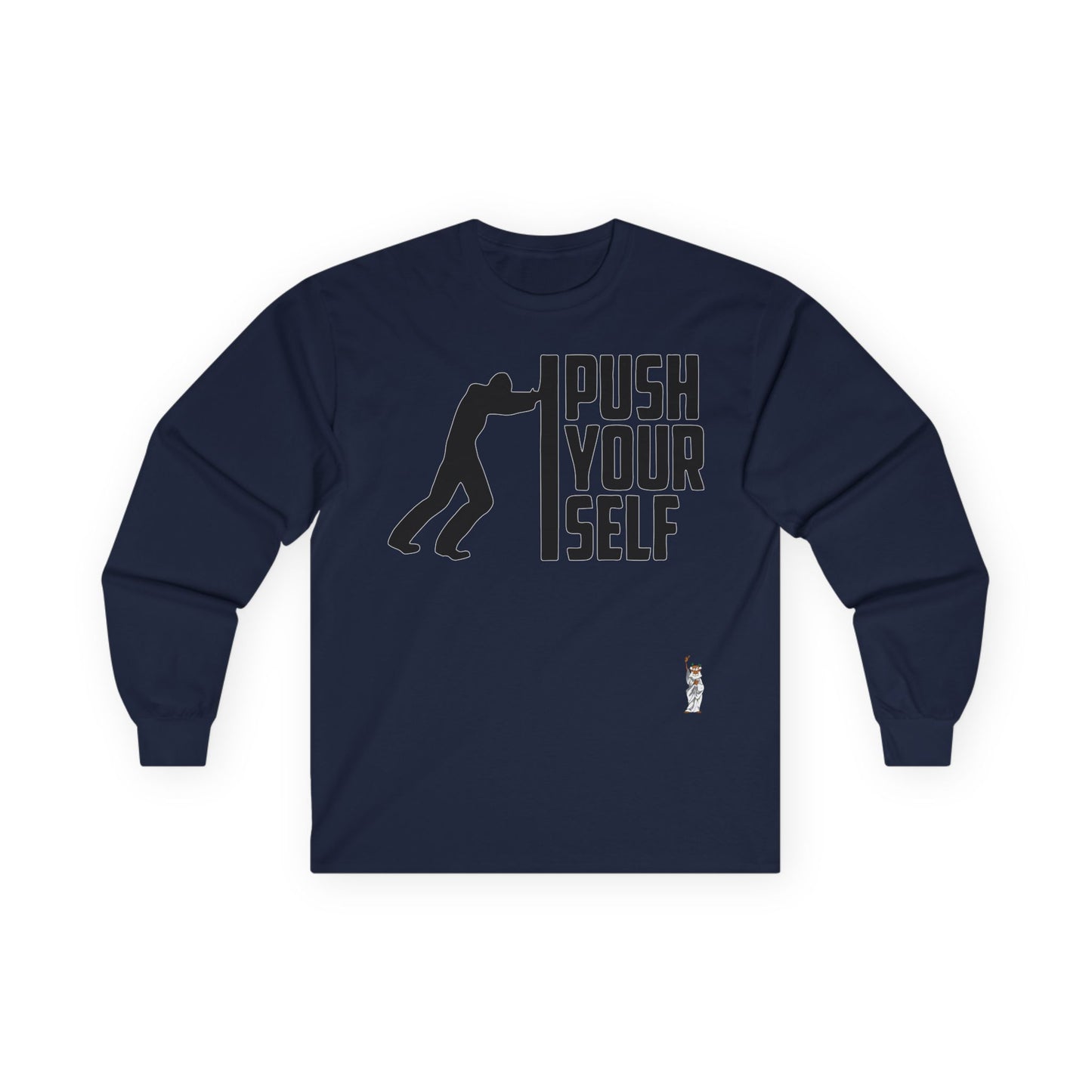 Unisex Ultra Cotton Long Sleeve Tee - Push Yourself-Black