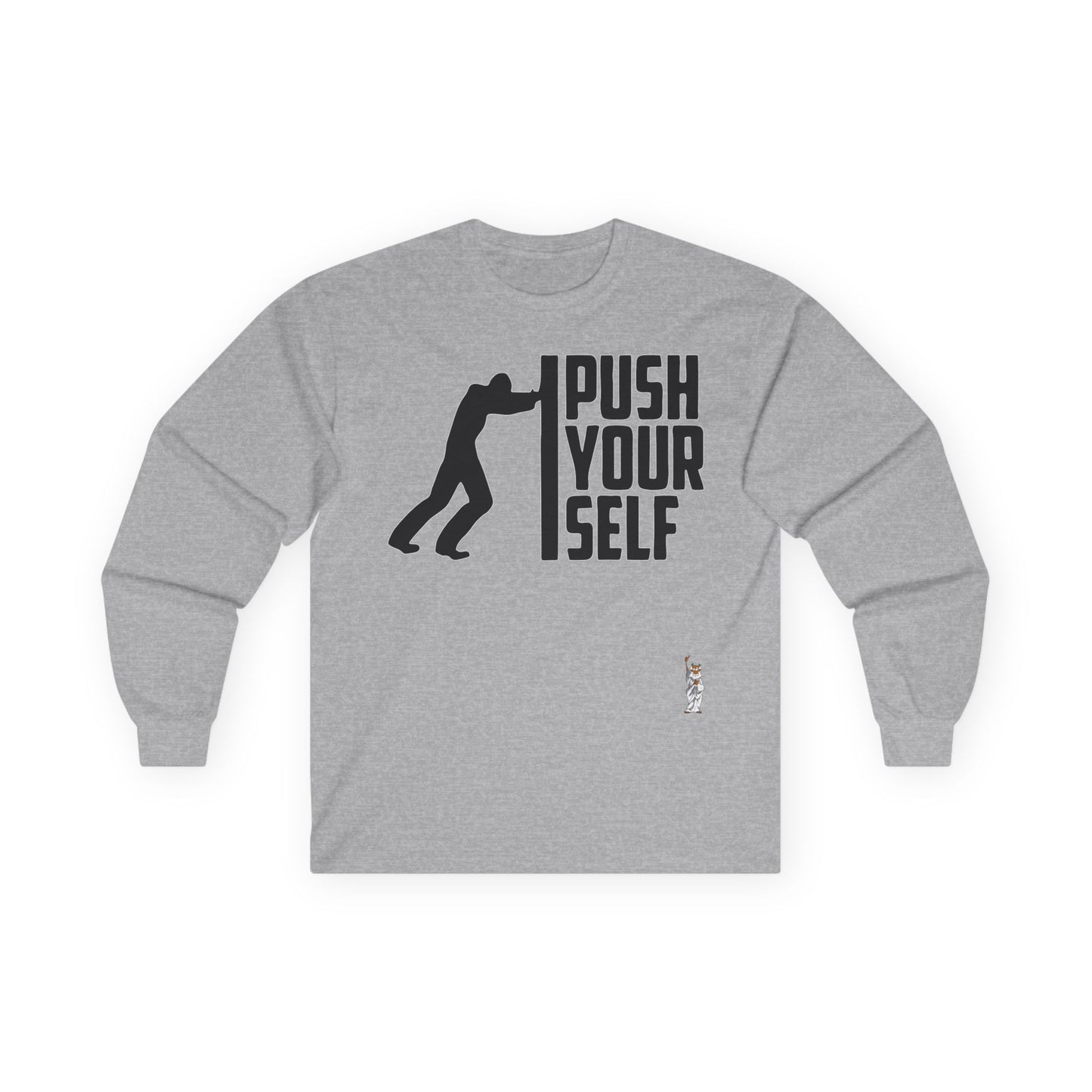 Unisex Ultra Cotton Long Sleeve Tee - Push Yourself-Black