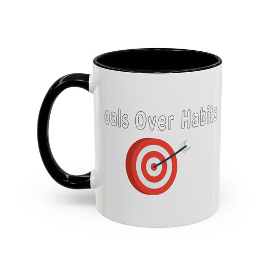 Colorful Whimsical Mugs - Perfect for Coffee Lovers, Gifts for Birthdays, Seasonal Celebrations - Goals Over Habits - White text