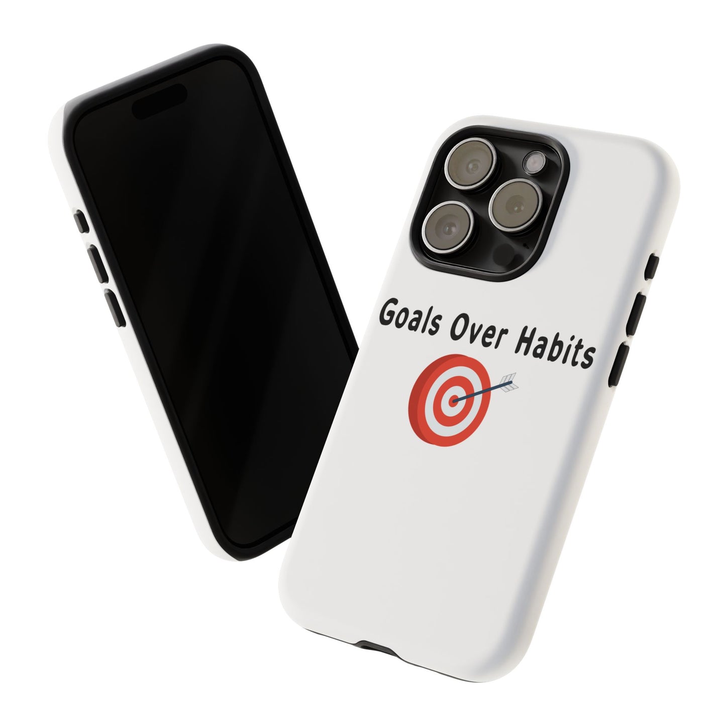 Whimsical Phone Case featuring Sage Character, Quirky Gift for Philosophers, Custom Smartphone Accessory - Goals Over Habits - Black text