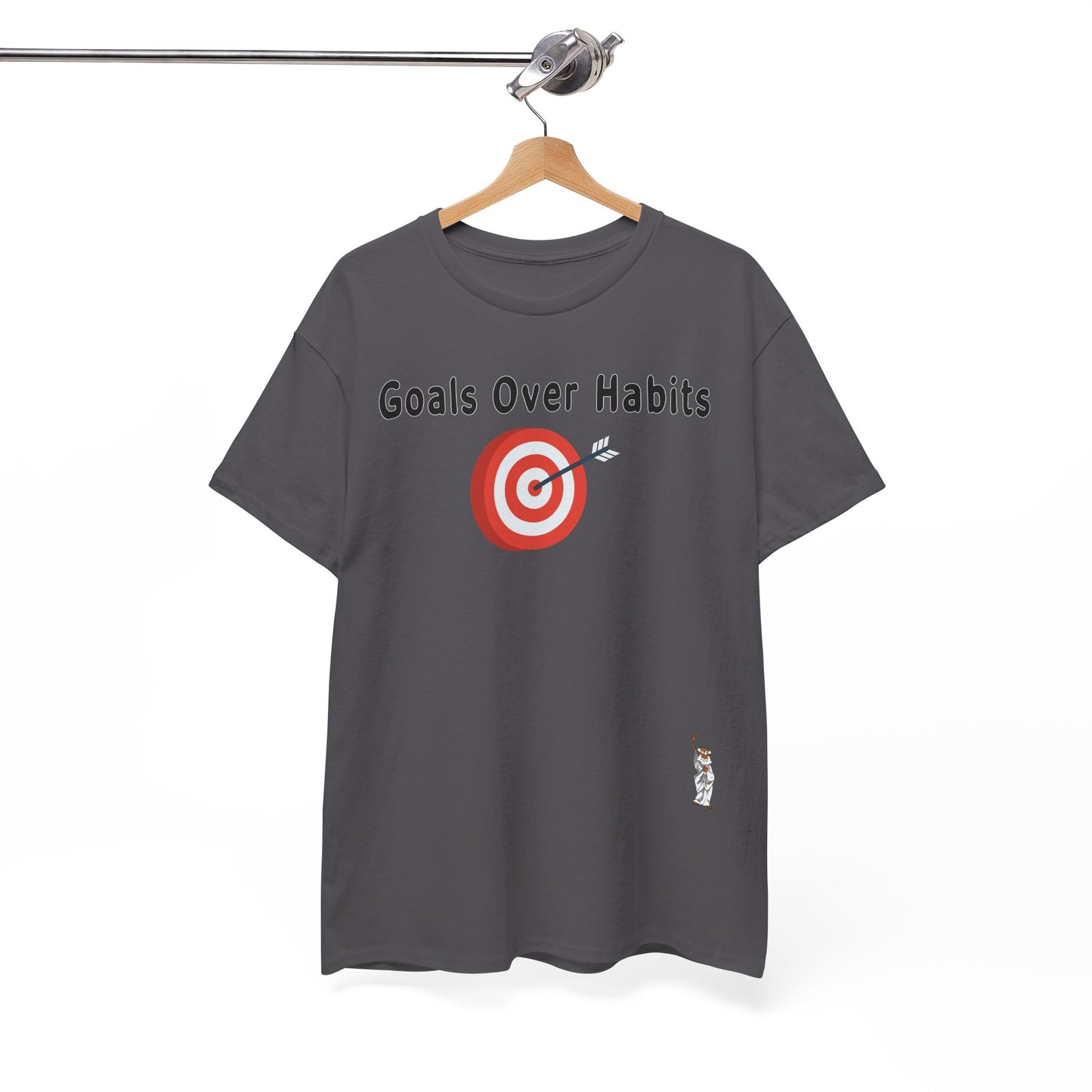 Unisex Heavy Cotton Tee - Goals Over Habits - Black text