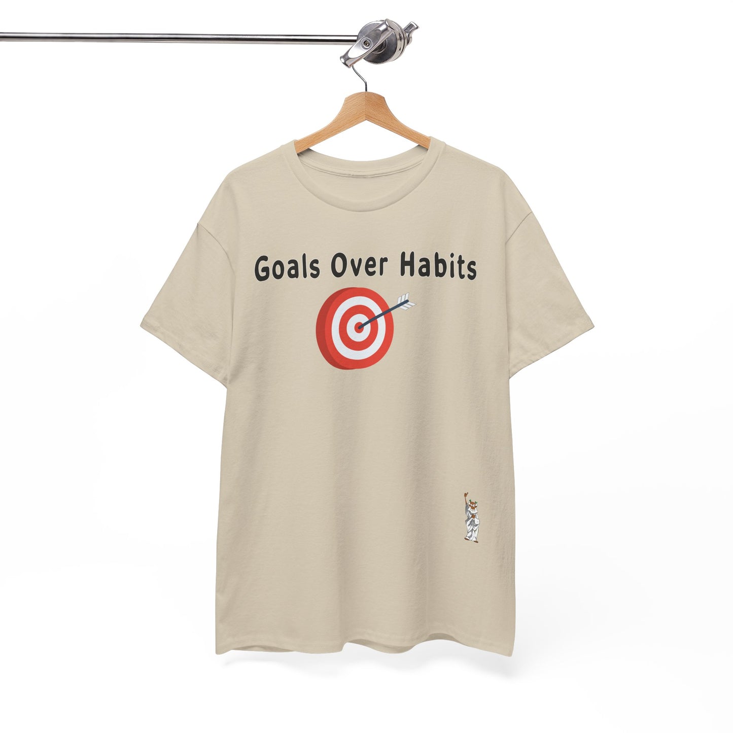 Unisex Heavy Cotton Tee - Goals Over Habits - Black text