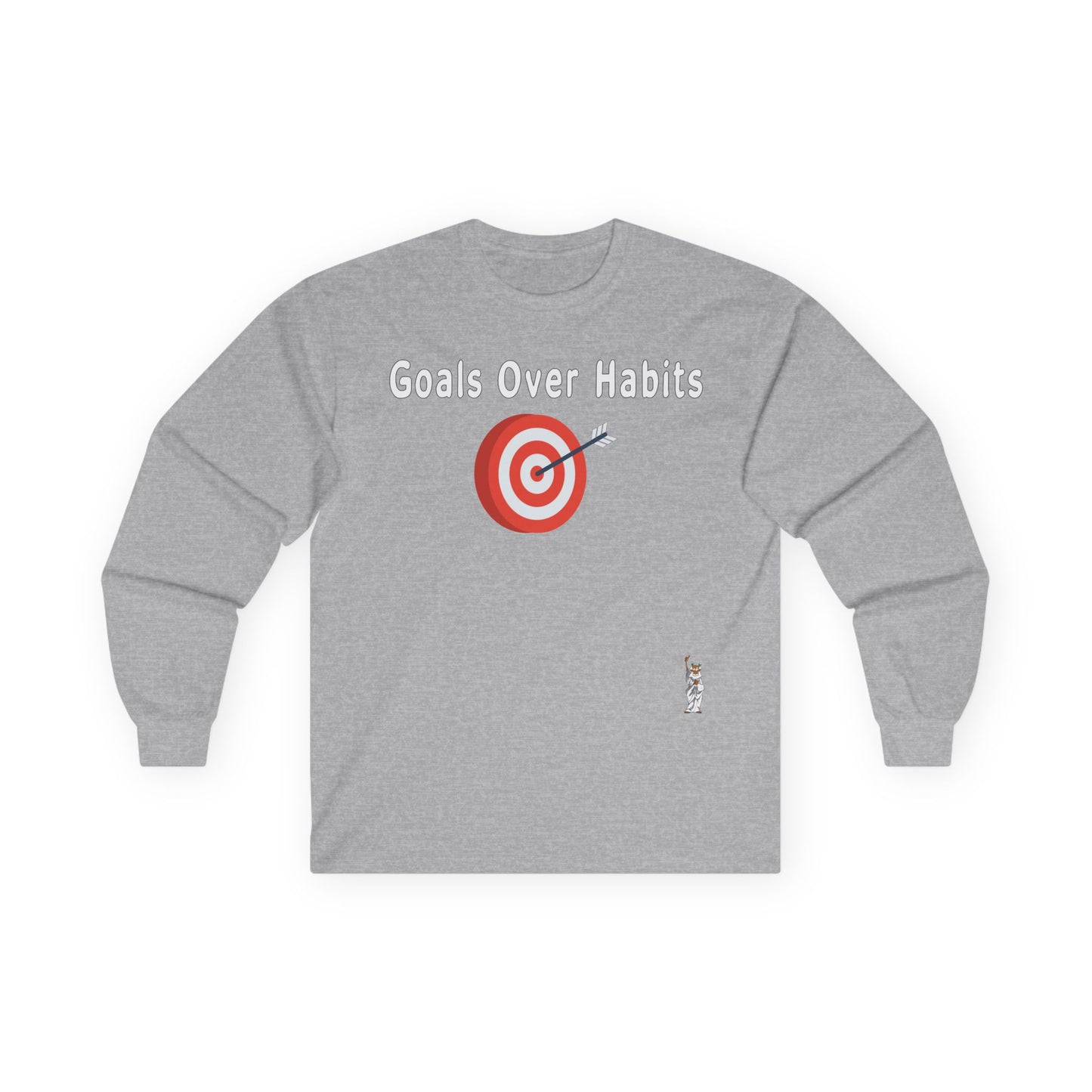 Unisex Ultra Cotton Long Sleeve Tee - Goals Over Habits - White text