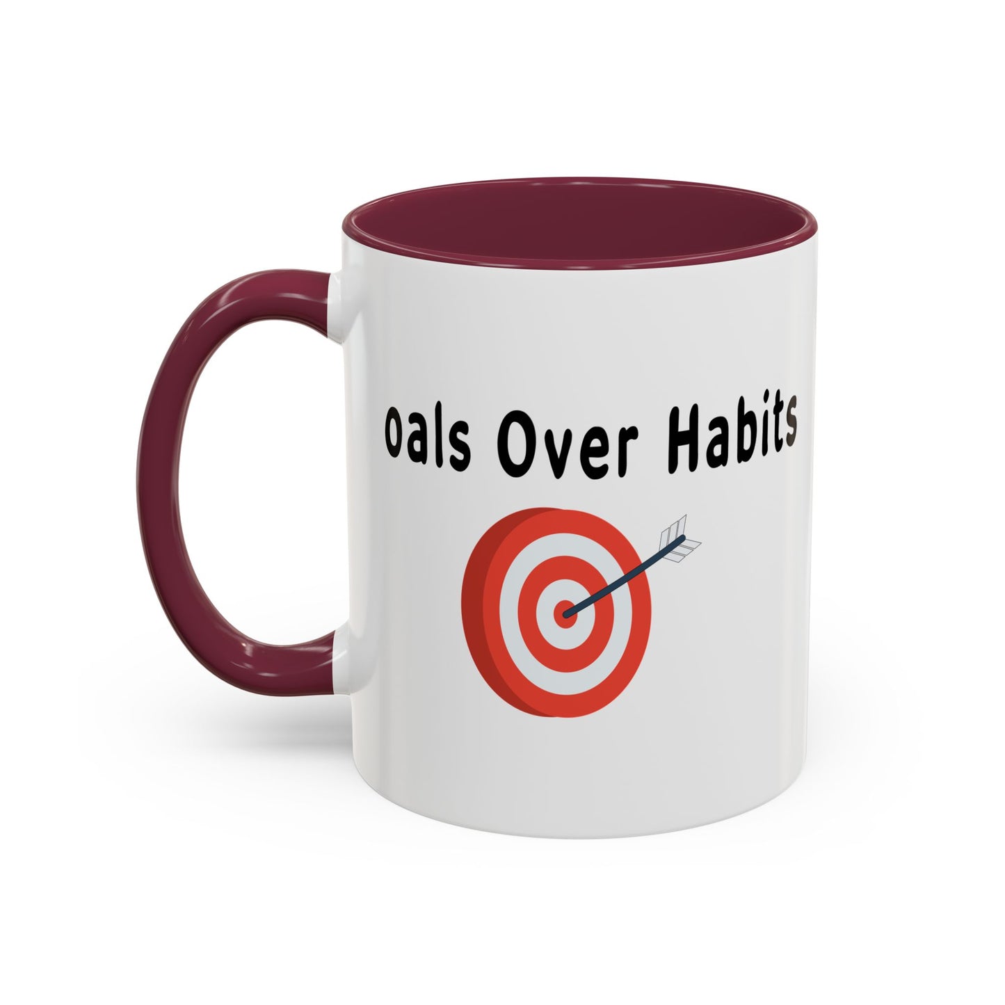 Colorful Whimsical Mugs - Perfect for Coffee Lovers, Gifts for Birthdays, Seasonal Celebrations - Goals Over Habits - Black text