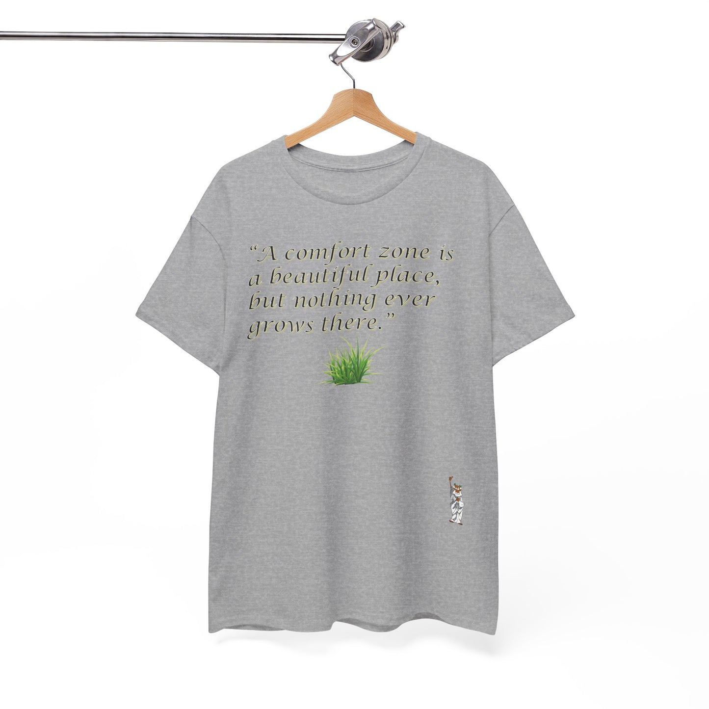 Unisex Heavy Cotton Tee - Push Yourself - Comfort zone is a beautiful place