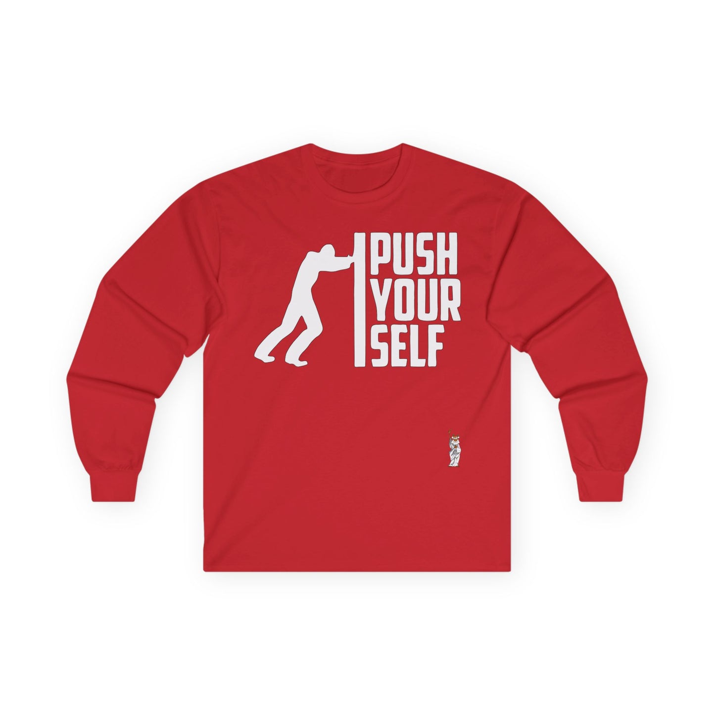 Unisex Ultra Cotton Long Sleeve Tee - Push Yourself - White