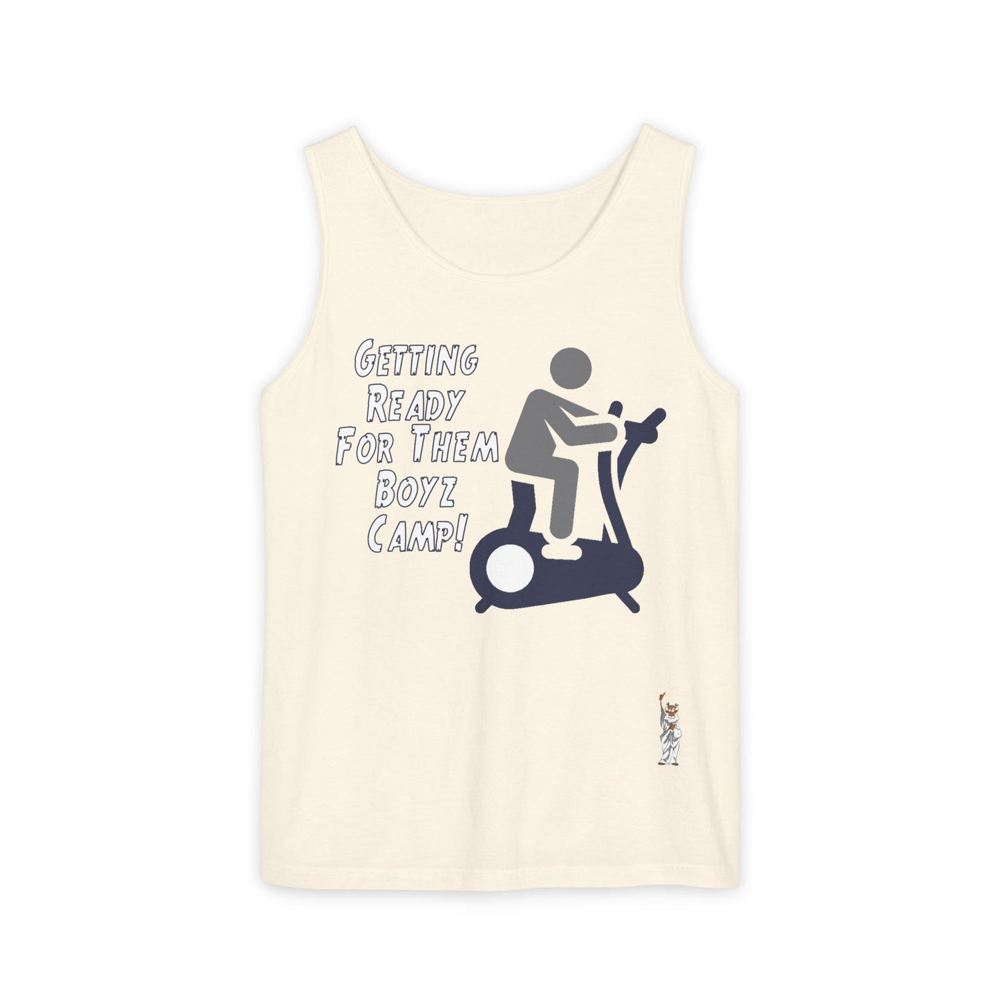 Unisex Garment-Dyed Tank Top featuring a Cheerful Wisdom Figure | Casual Summer Wear, Beach Essentials - Boyz Camp