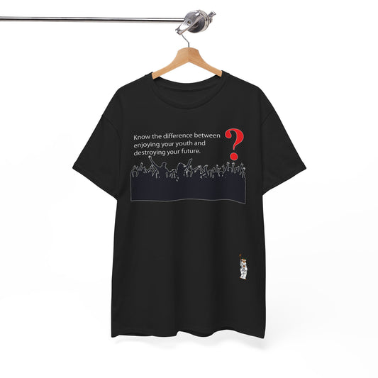 Unisex Heavy Cotton Tee - Push Yourself - Know the difference