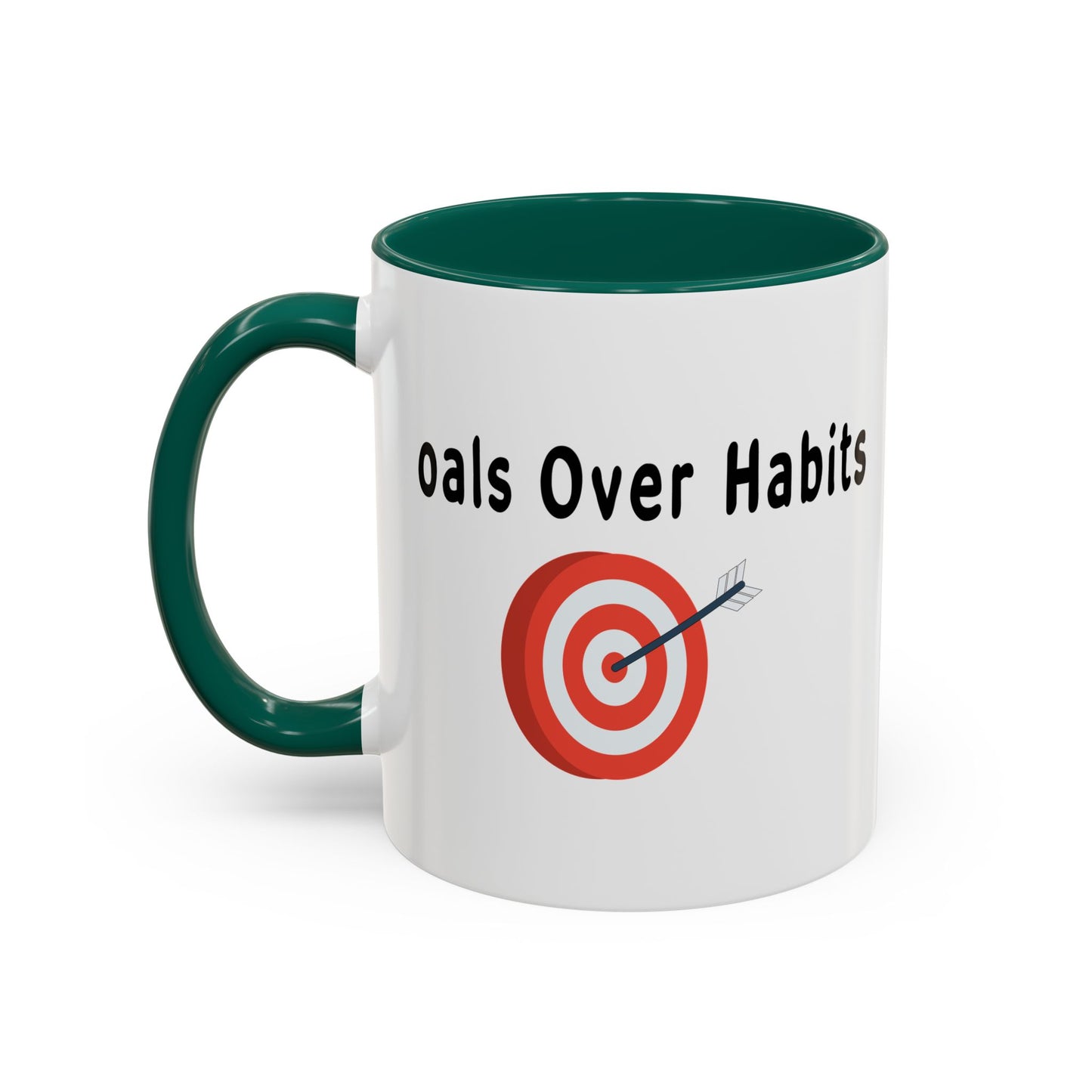 Colorful Whimsical Mugs - Perfect for Coffee Lovers, Gifts for Birthdays, Seasonal Celebrations - Goals Over Habits - Black text