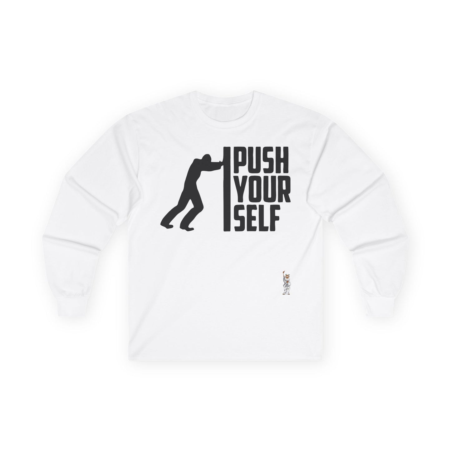 Unisex Ultra Cotton Long Sleeve Tee - Push Yourself-Black