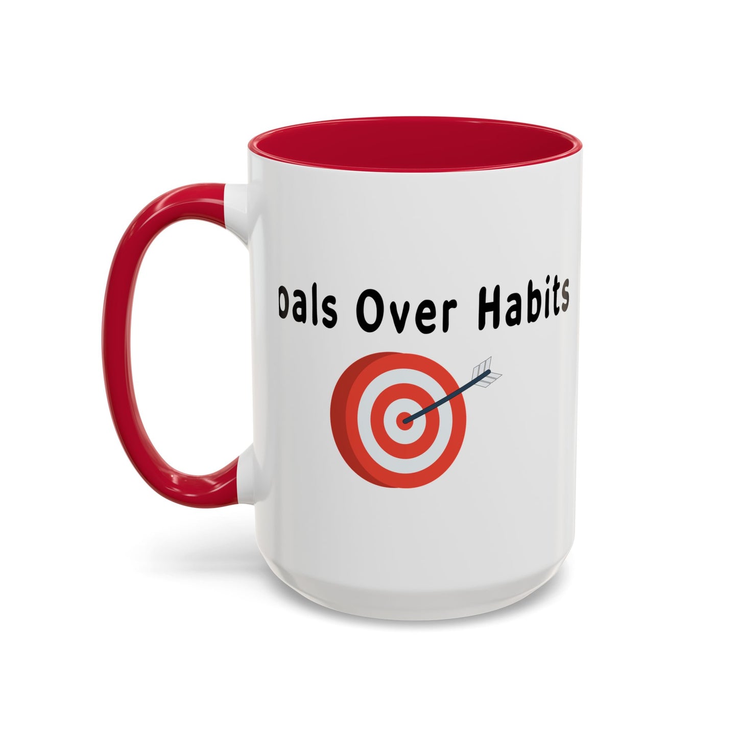 Colorful Whimsical Mugs - Perfect for Coffee Lovers, Gifts for Birthdays, Seasonal Celebrations - Goals Over Habits - Black text