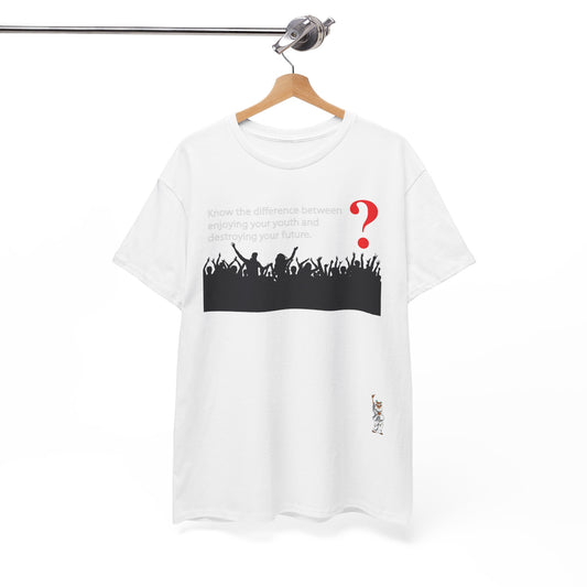 Unisex Heavy Cotton Tee - Push Yourself - Know the difference