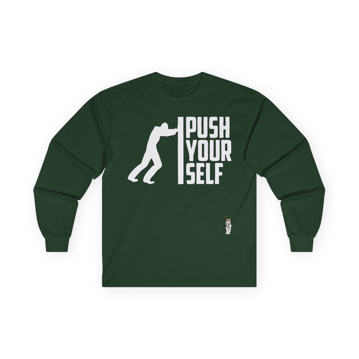 Unisex Ultra Cotton Long Sleeve Tee - Push Yourself - White