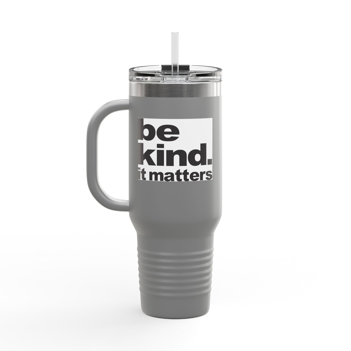 Fun Insulated Travel Mug with Cartoon Character, 40oz Coffee Tumbler, Funny Gift for Teachers, Travel Accessories - Be Kind - It Matters