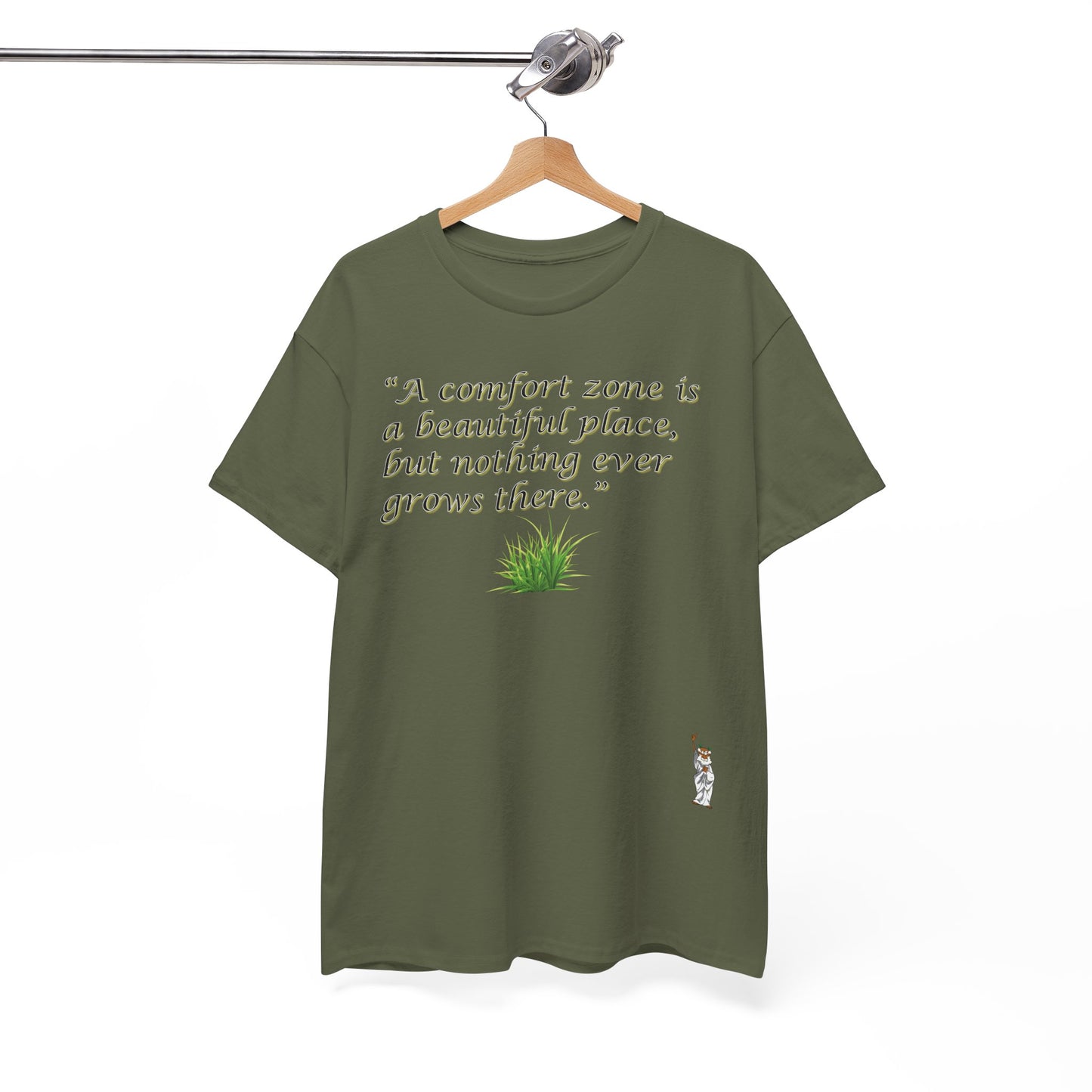 Unisex Heavy Cotton Tee - Push Yourself - Comfort zone is a beautiful place