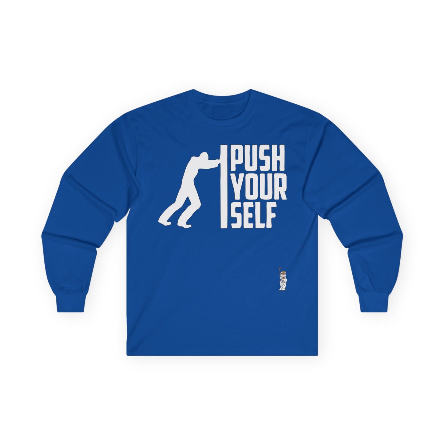 Unisex Ultra Cotton Long Sleeve Tee - Push Yourself - White