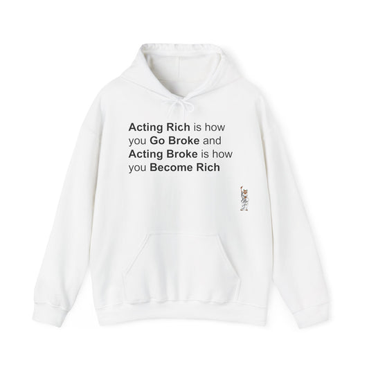 Statue of Liberty Hoodie, Unisex Sweatshirt, Gift for Her, Comfortable Apparel, Design Sweatshirt - Acting Rich is how you Go Broke