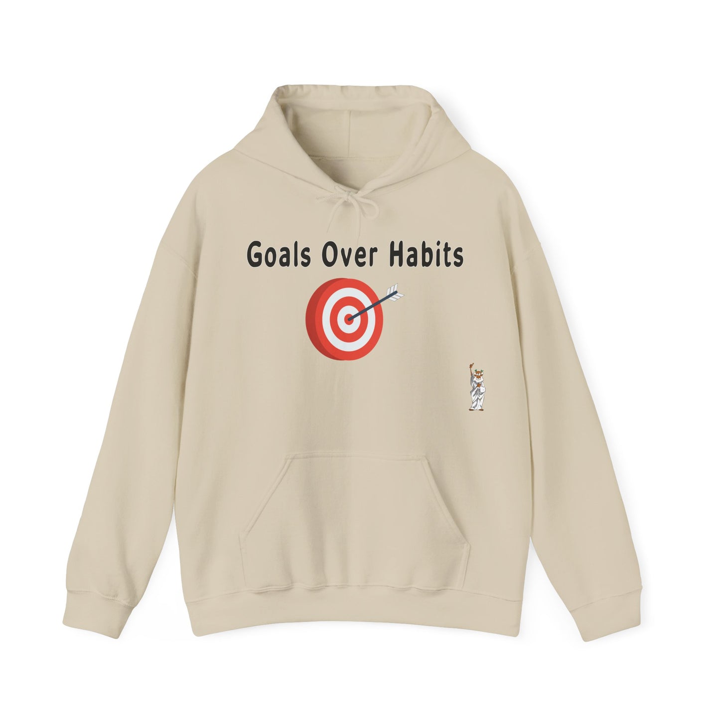 Statue of Liberty Hoodie, Unisex Sweatshirt, Gift for Her, Comfortable Apparel, Unique Design Sweatshirt - Goals Over Habits - Black text