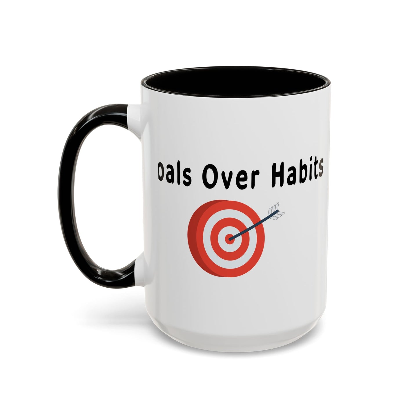 Colorful Whimsical Mugs - Perfect for Coffee Lovers, Gifts for Birthdays, Seasonal Celebrations - Goals Over Habits - Black text