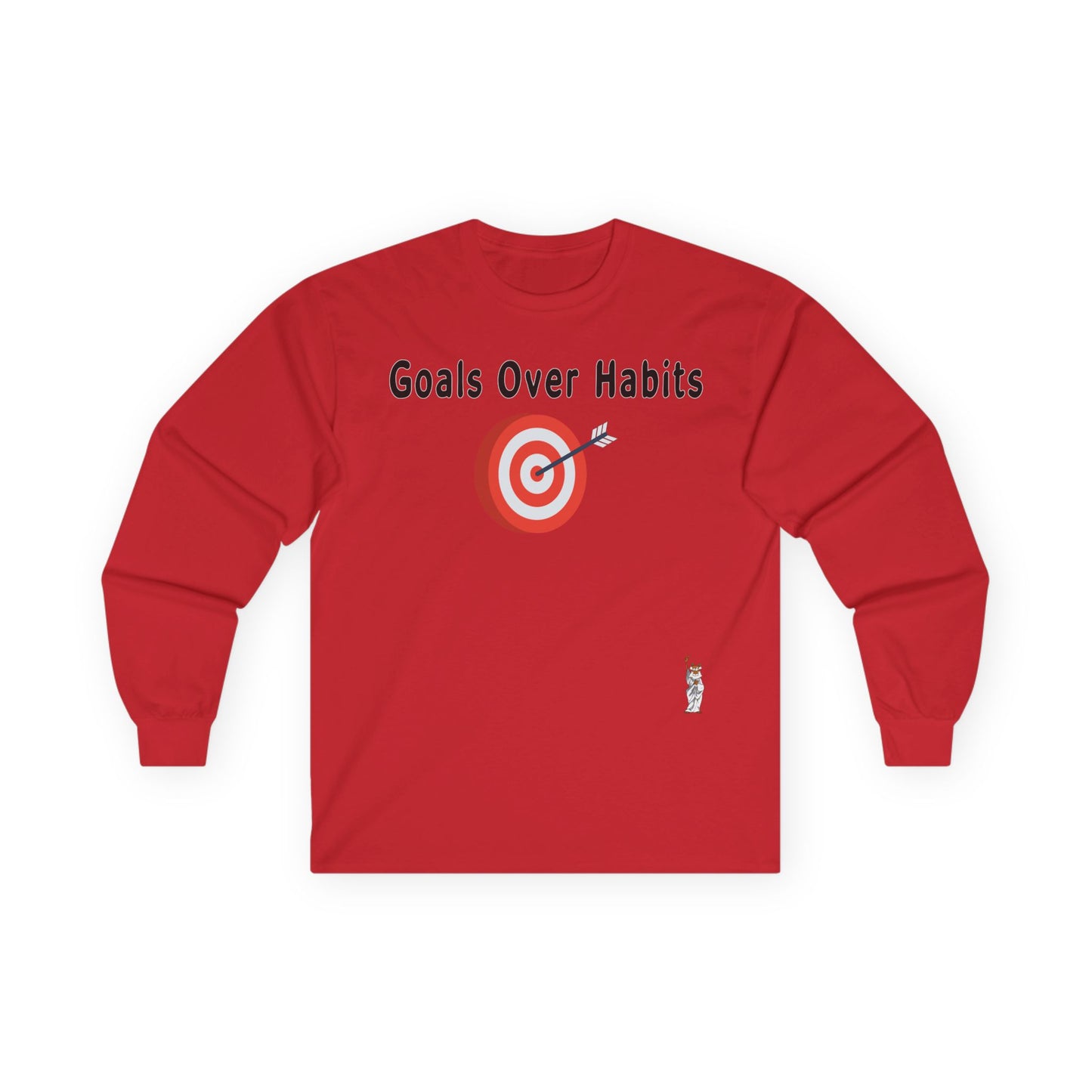 Unisex Ultra Cotton Long Sleeve Tee - Goals Over Habits - Black text