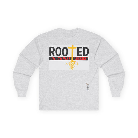 Unisex Ultra Cotton Long Sleeve Tee - Rooted in Christ Jesus