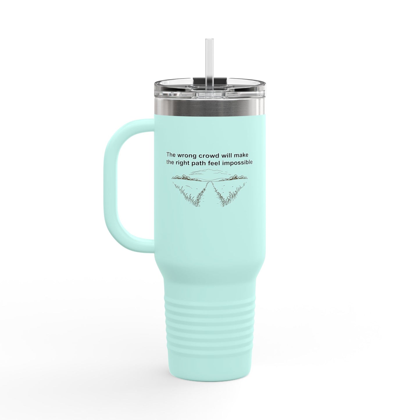 Fun Insulated Travel Mug with Cartoon Character, 40oz Tumbler, Gift for Teachers, Travel Accessories - Wrong crowd
