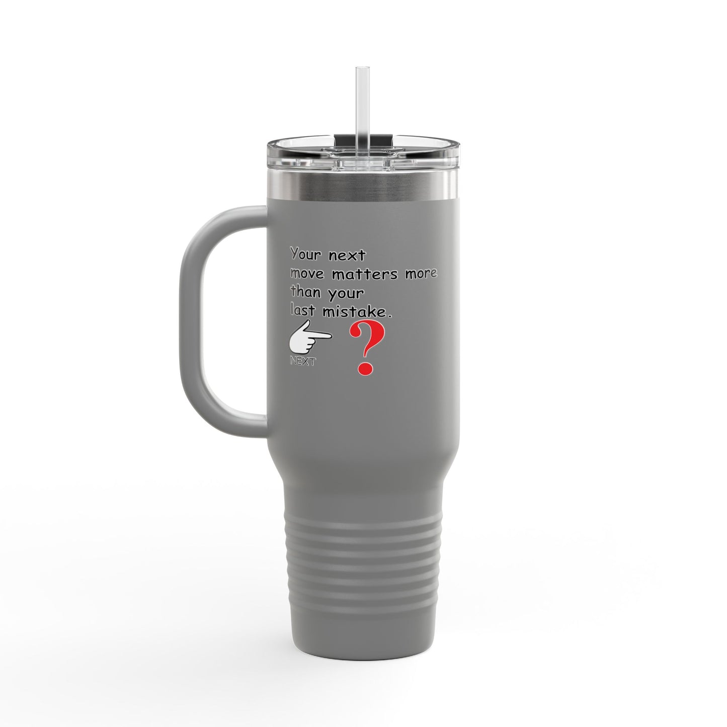 Fun Insulated Travel Mug with Cartoon Character, 40oz Tumbler, Gift for Teachers, Travel Accessories - Your Next move matters