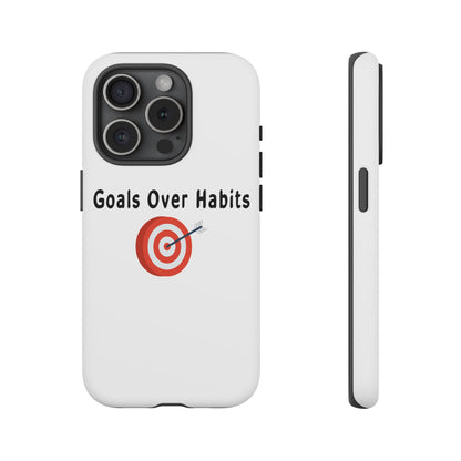 Whimsical Phone Case featuring Sage Character, Quirky Gift for Philosophers, Custom Smartphone Accessory - Goals Over Habits - Black text