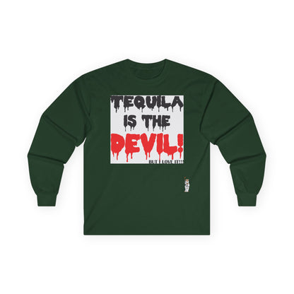 Unisex Ultra Cotton Long Sleeve Tee - Tequila is the devil-but i love it