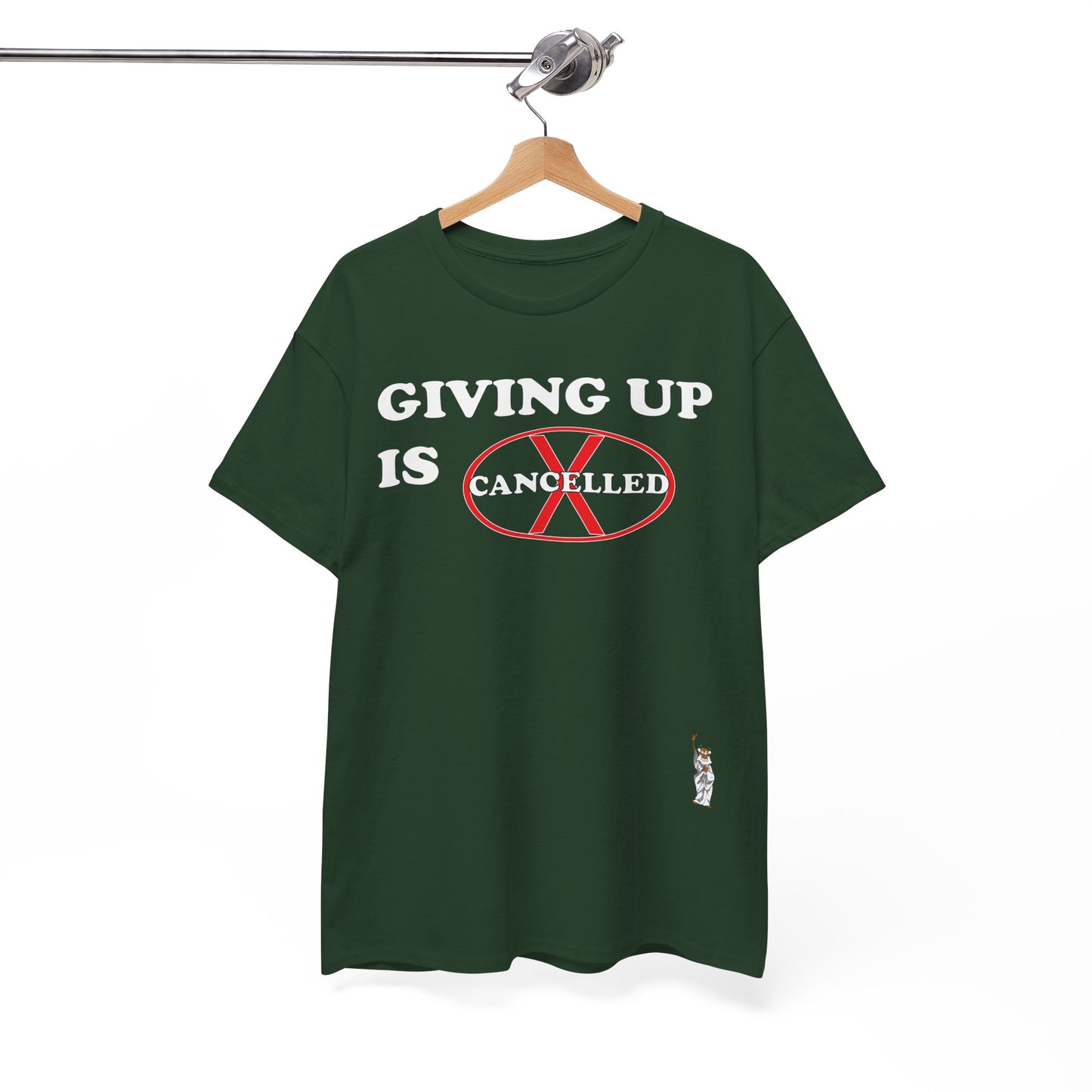 Unisex Heavy Cotton Tee - Push Yourself - Giving up is cancelled