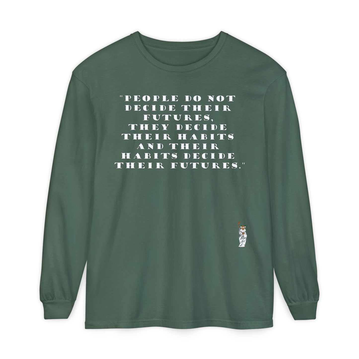 Philosopher Long Sleeve T-Shirt, Comfortable Casual Wear, Gift for Thinkers, Ideal for Birthdays - People do not decide their futures