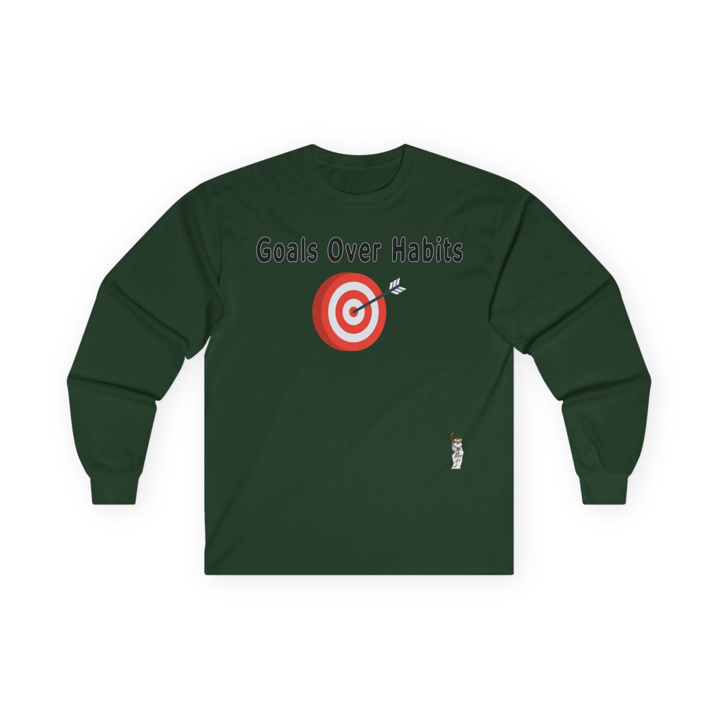 Unisex Ultra Cotton Long Sleeve Tee - Goals Over Habits - Black text