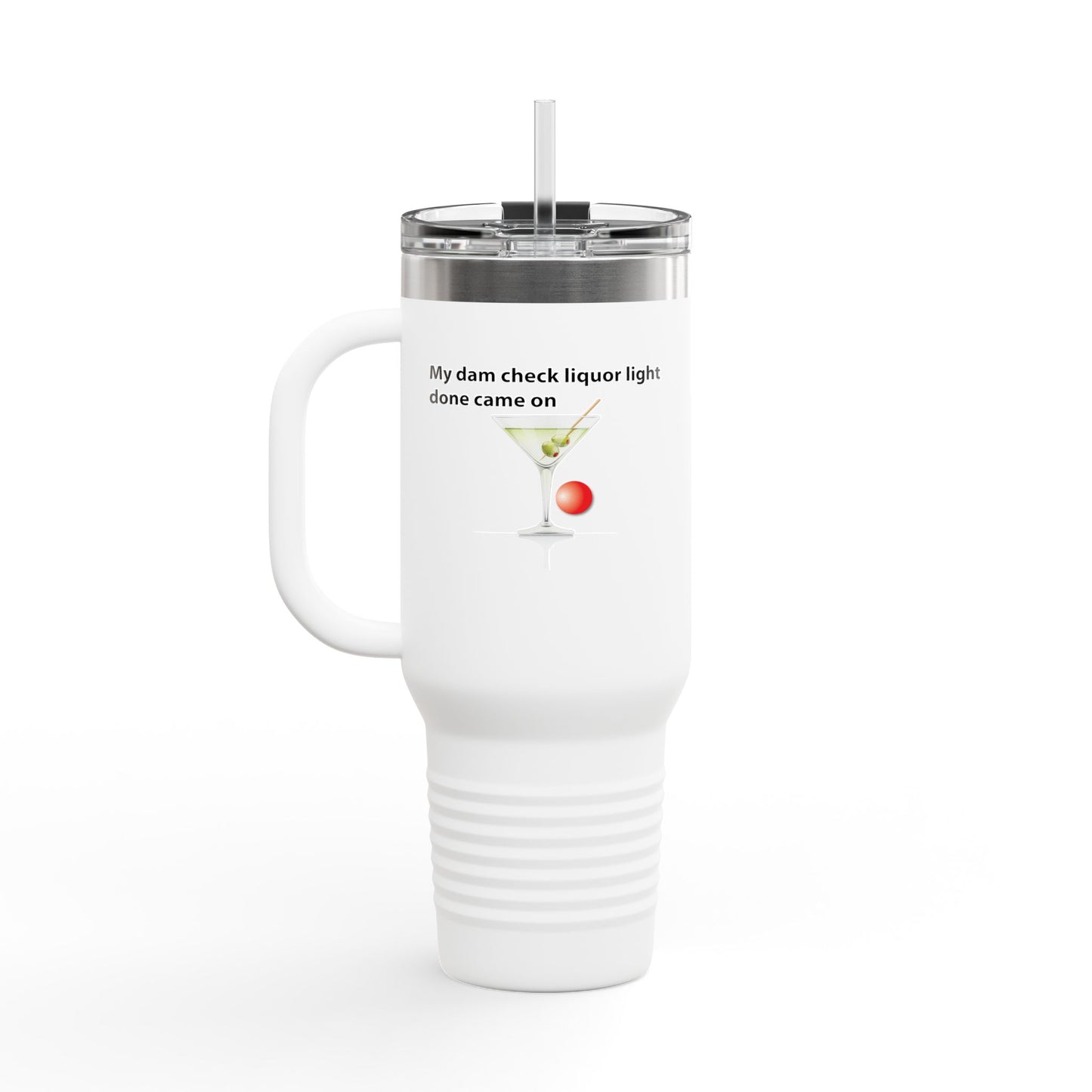 Fun Insulated Travel Mug with Cartoon Character, 40oz Tumbler, Gift for Teachers, Travel Accessories - My dam check liquor