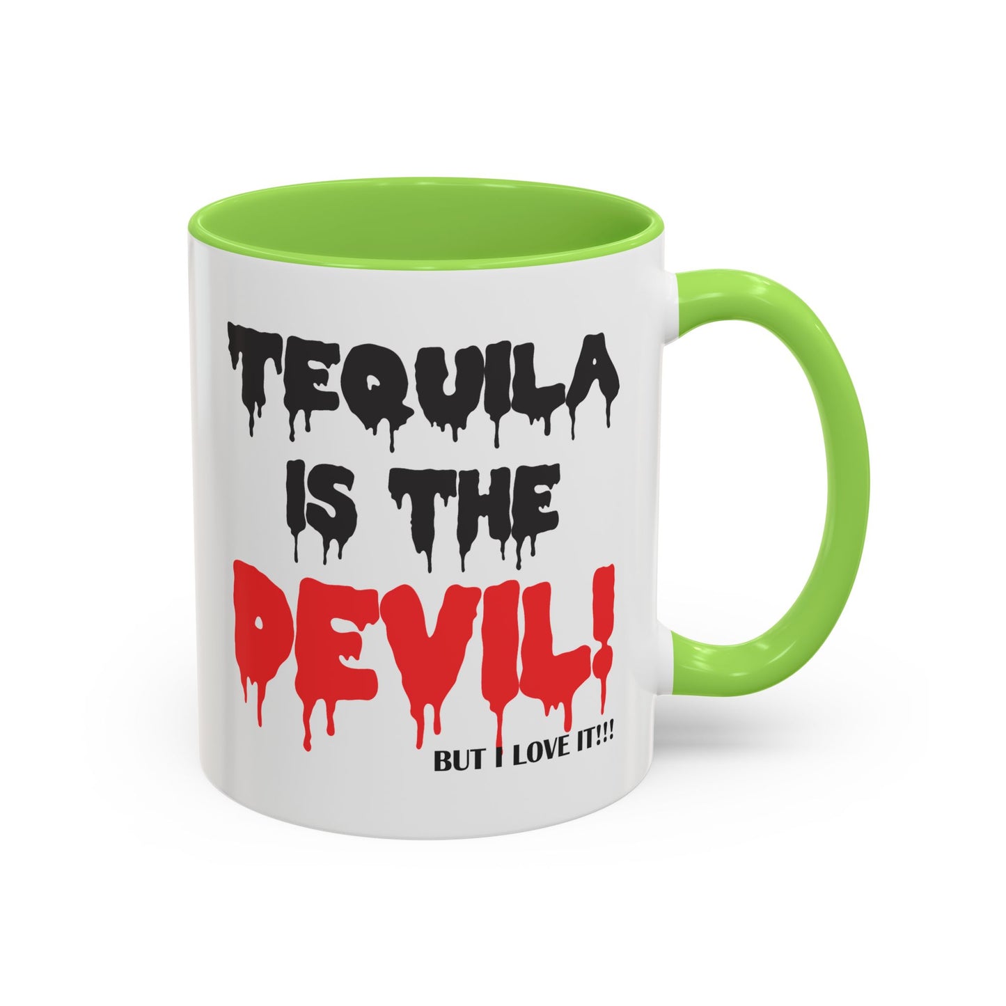 Colorful Whimsical Mugs - Perfect for Coffee Lovers, Gifts for Birthdays, Seasonal Celebrations - Tequila is the devil-but i love it