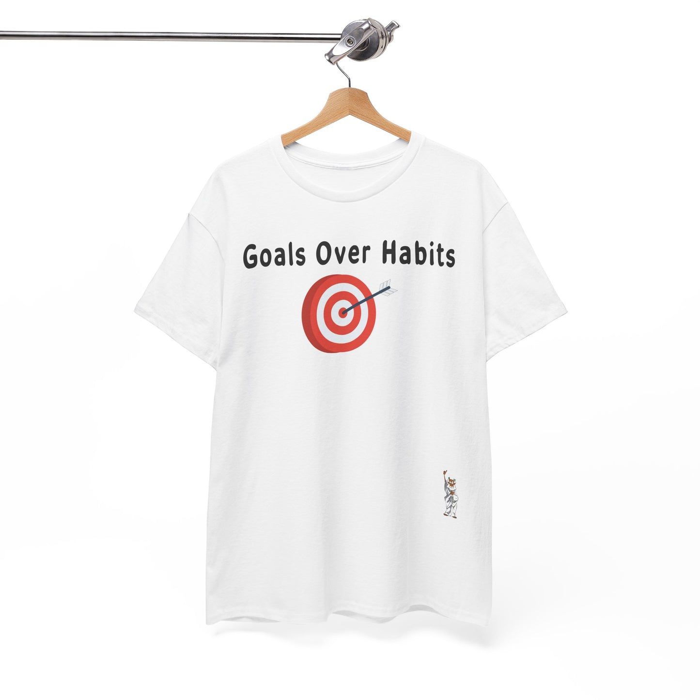 Unisex Heavy Cotton Tee - Goals Over Habits - Black text