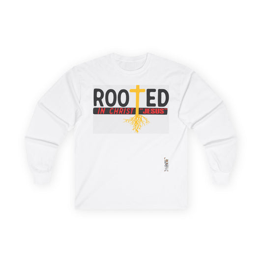 Unisex Ultra Cotton Long Sleeve Tee - Rooted in Christ Jesus