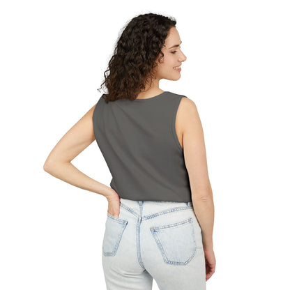 Unisex Garment-Dyed Tank Top featuring a Cheerful Wisdom Figure | Casual Summer Wear, Beach Essentials - Old Man