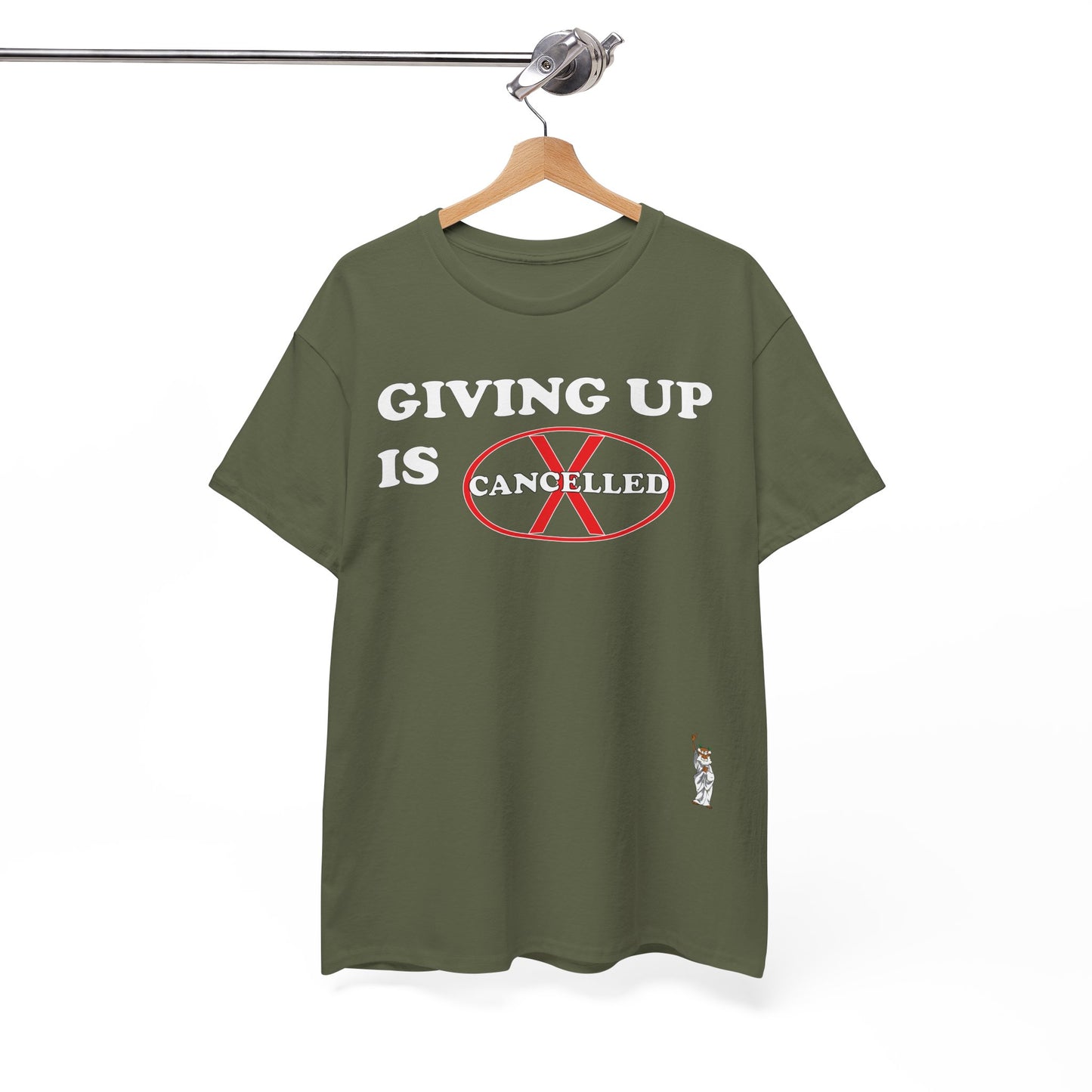 Unisex Heavy Cotton Tee - Push Yourself - Giving up is cancelled