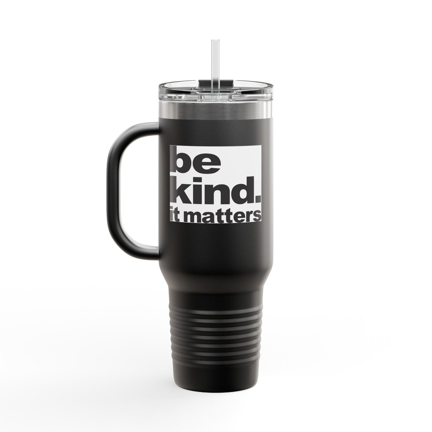 Fun Insulated Travel Mug with Cartoon Character, 40oz Coffee Tumbler, Funny Gift for Teachers, Travel Accessories - Be Kind - It Matters